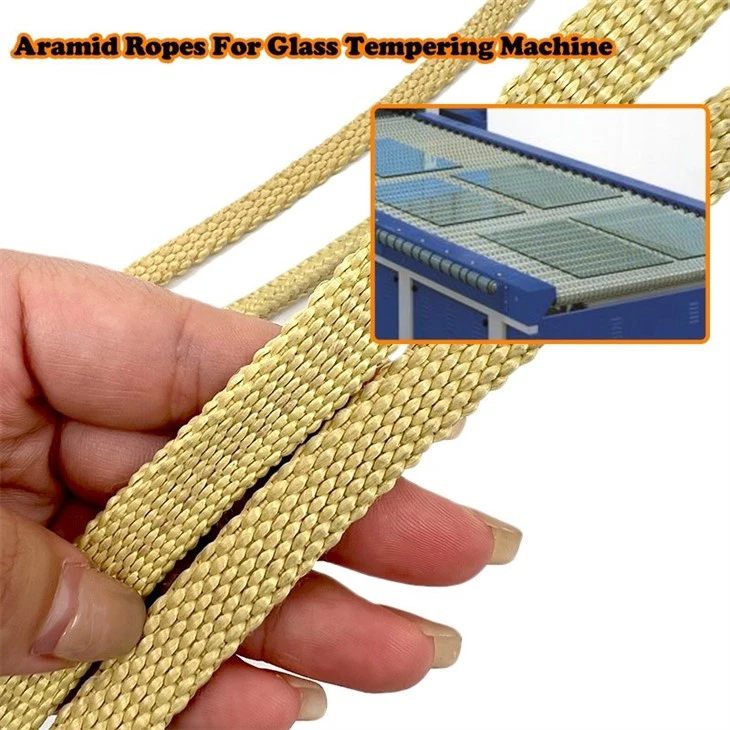 Aramid ropes for glass tempering machine